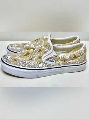 Men’s 7.5 Women’s 9 Paul Van Doren Vans Paisley Hearts Slip On Sneakers